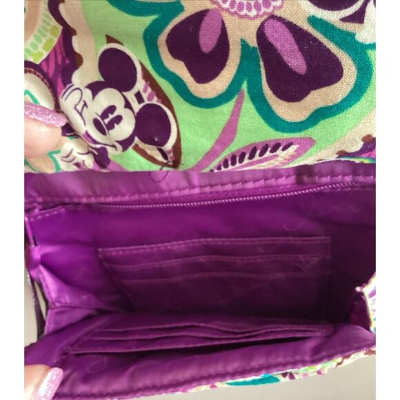 Vera Bradley Disney Plums Up Mickey Minnie Mouse Small Zip Crossbody Purse - Picture 5 of 14